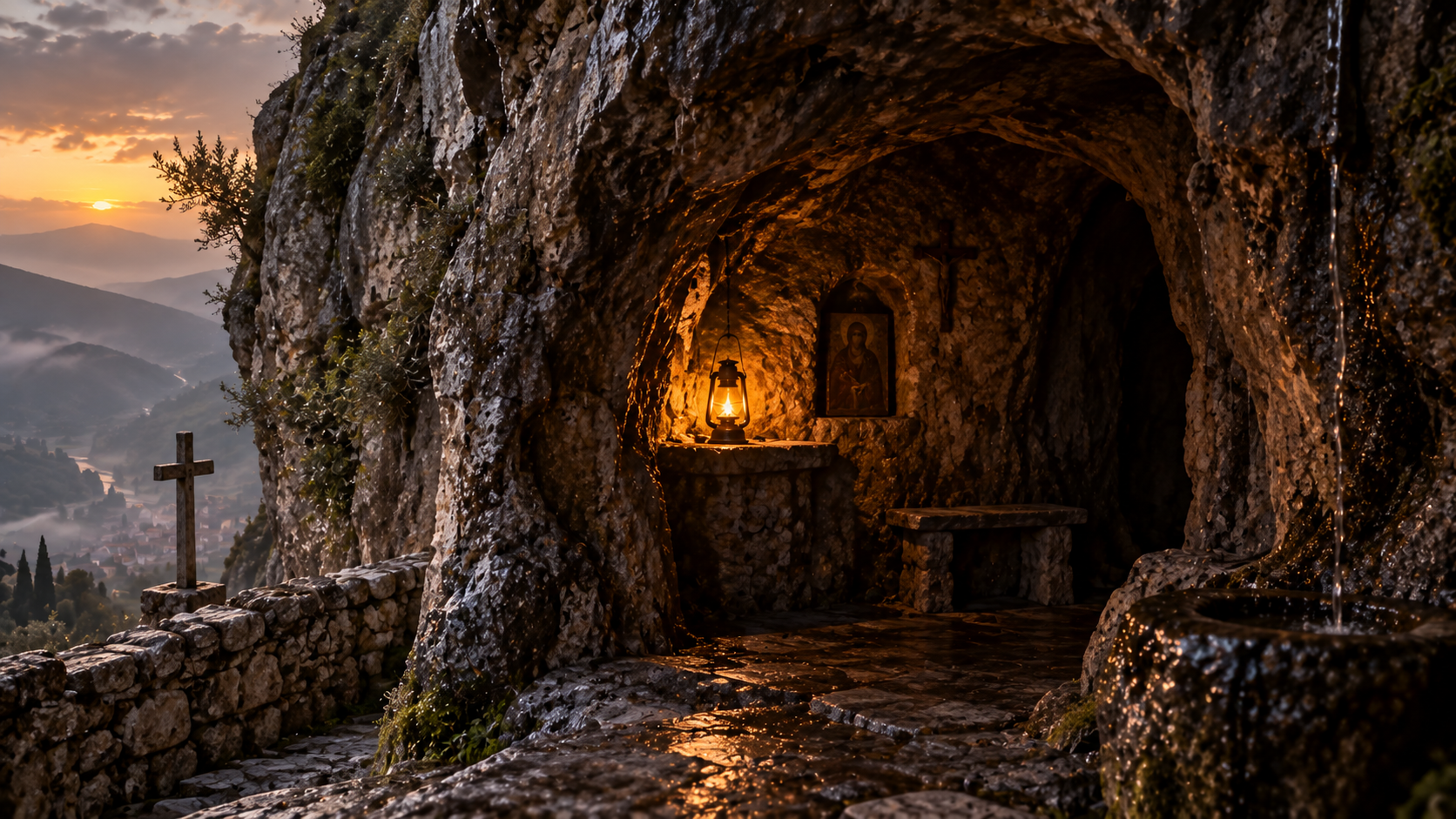 Gorges de Subiaco — la grotte de saint Benoît
